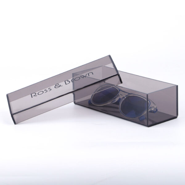 AED-007 Custom clear brown acrylic sunglasses display gift box1