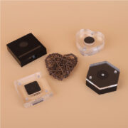OUKE custom clear acrylic diamond box50X50X14mmthickness4mm+10mm5