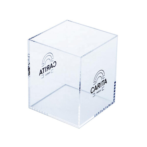 BCT-007A Multi-functional 5 sided acrylic cube display box with custom logo1