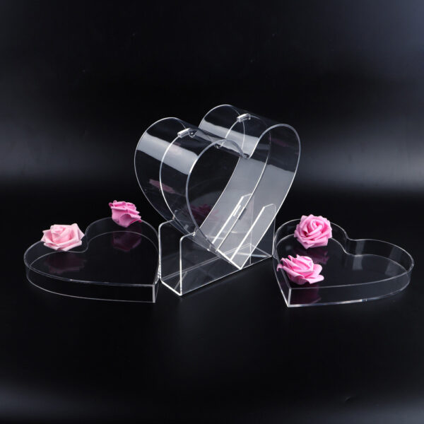 BCT-017A Double layer acrylic heart shape flower display box