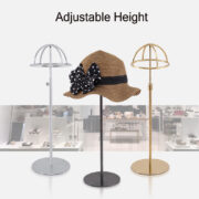 MHD-002A不锈钢帽子架展示架帽托服装店卖帽子的展架陈列货架落地帽架帽撑1